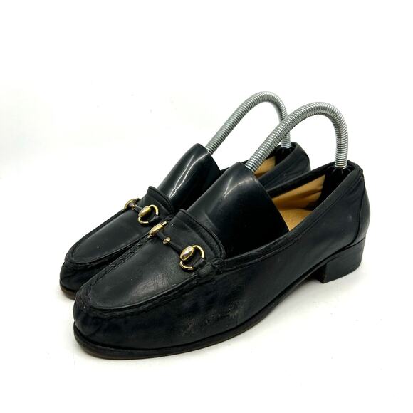 L'ARTIGIANA VIAREGGINA Black Leather Horsebit Loafers Women's 5.5 US - Picture 1 of 9